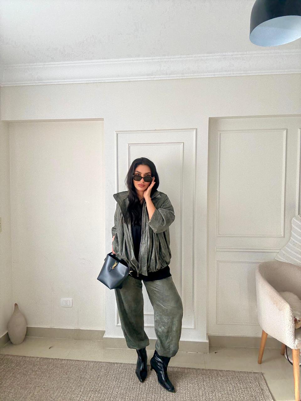 Olive leather set