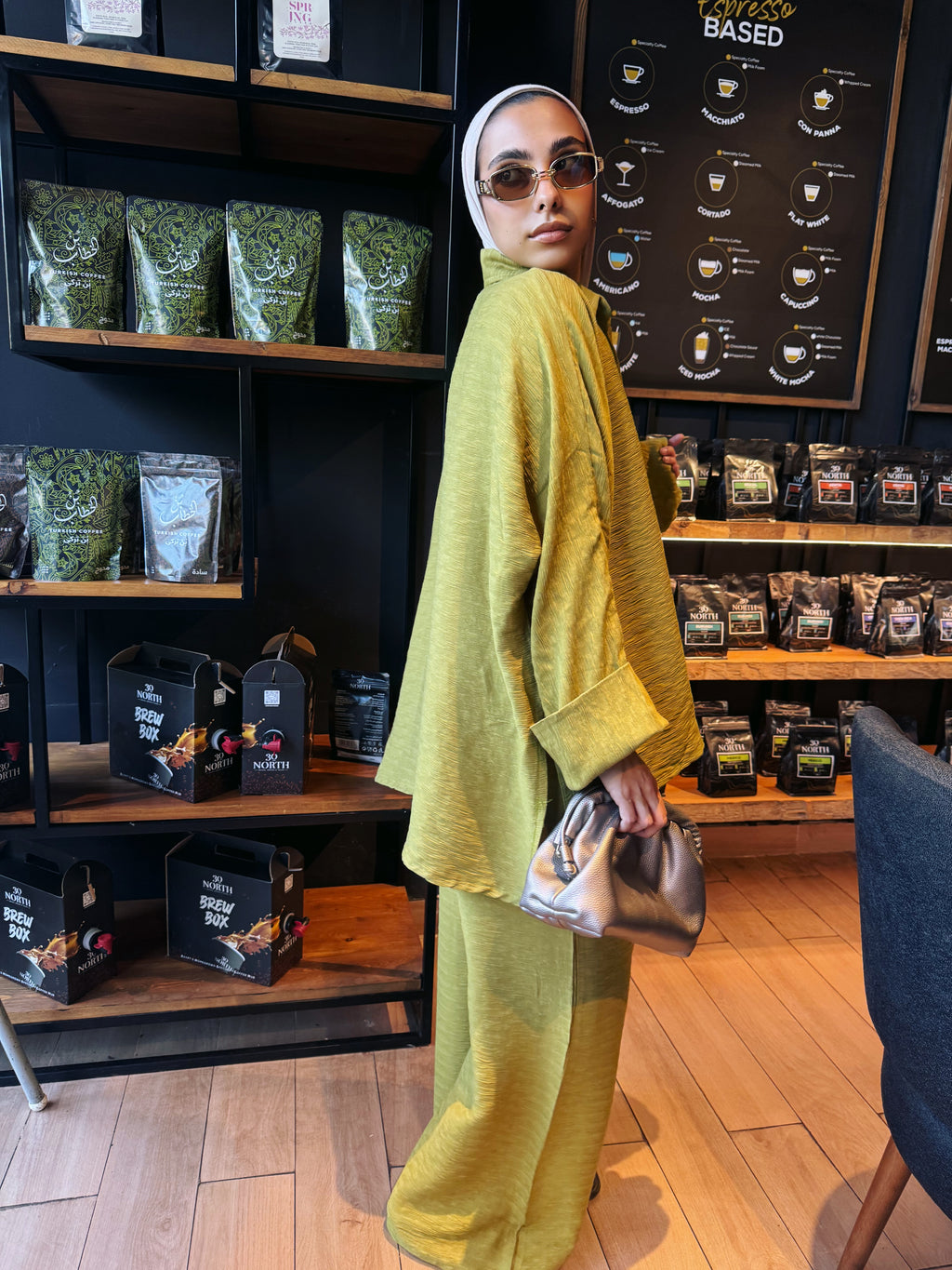 Crushed linen in kiwi