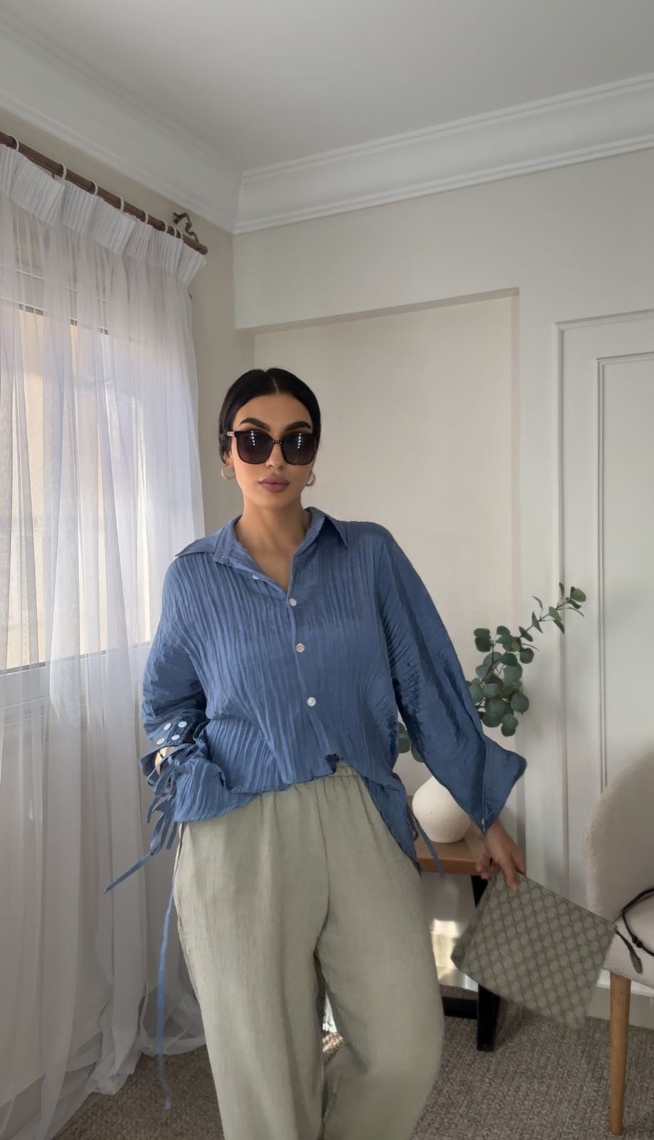 Crushed shirt in blue