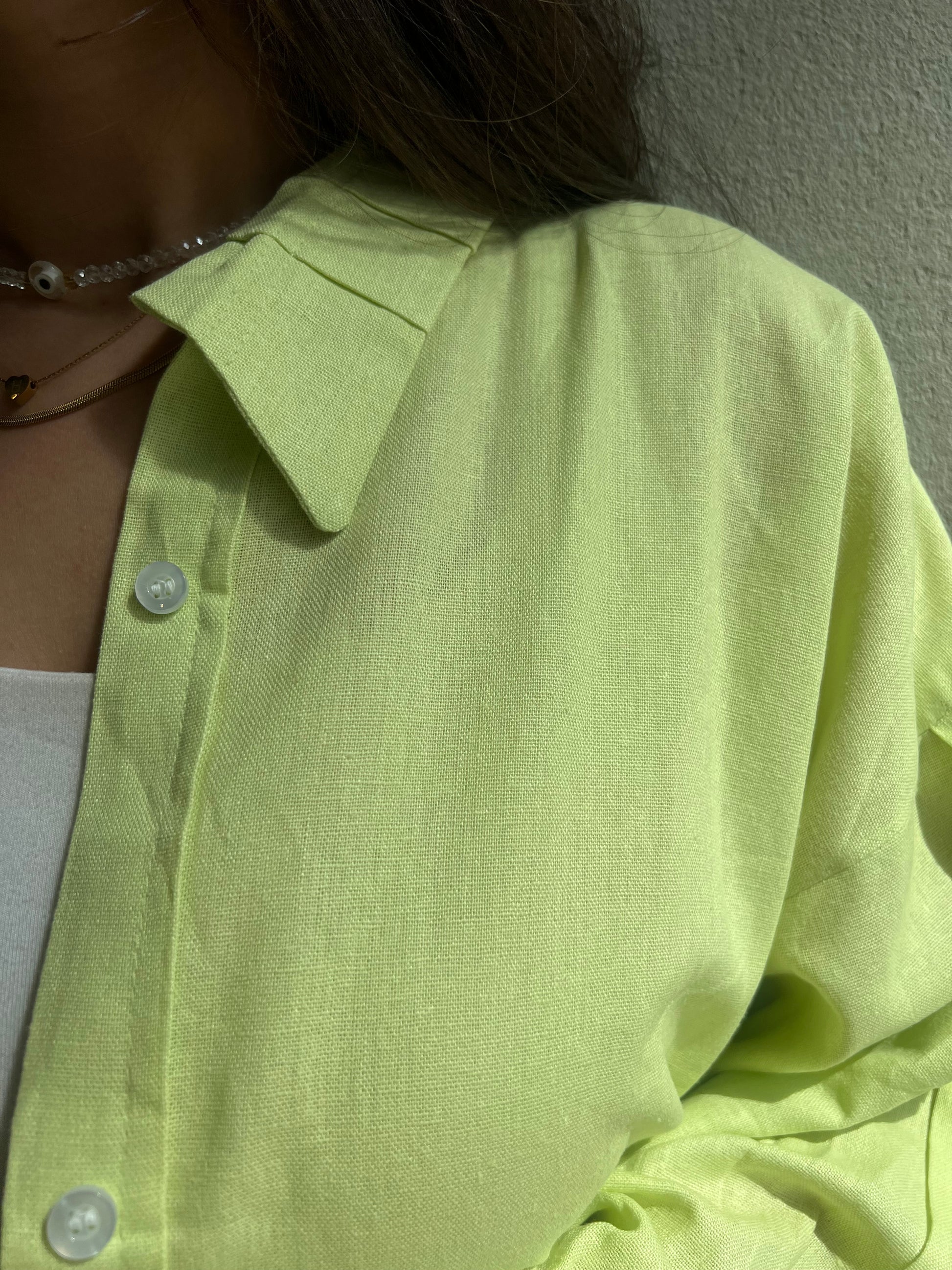Lime pure linen set
