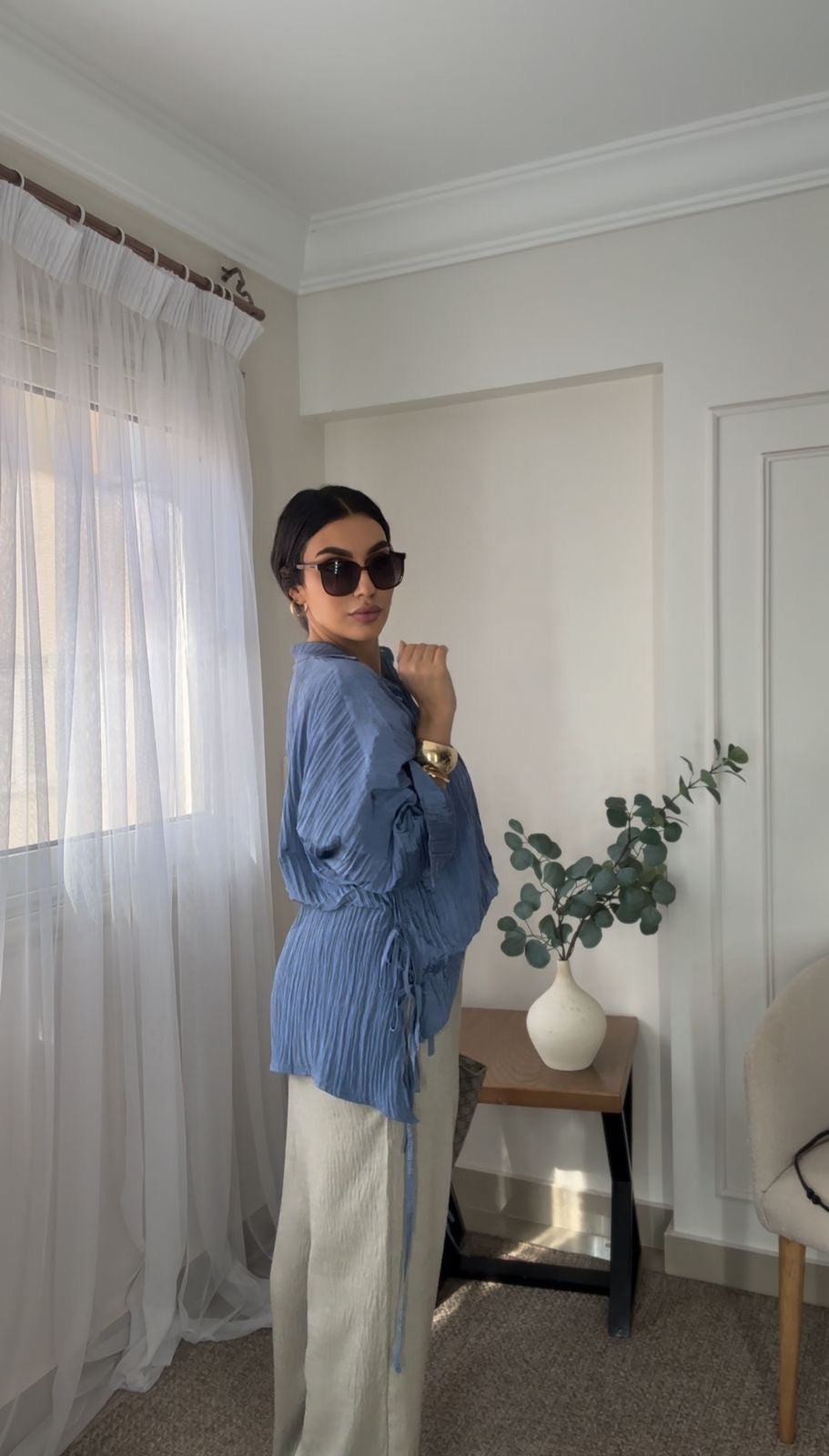 Crushed shirt in blue