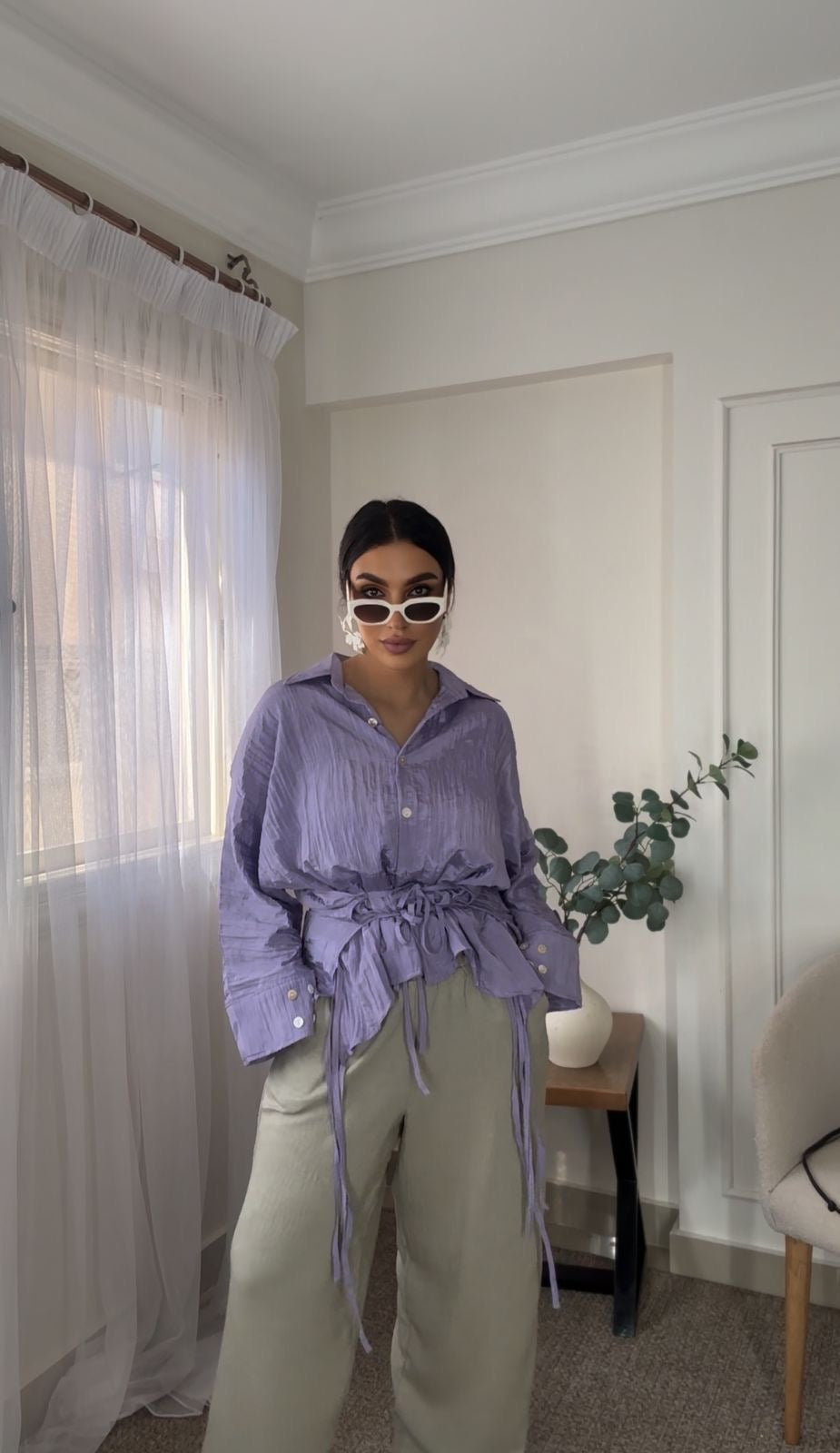 Crushed shirt in purple