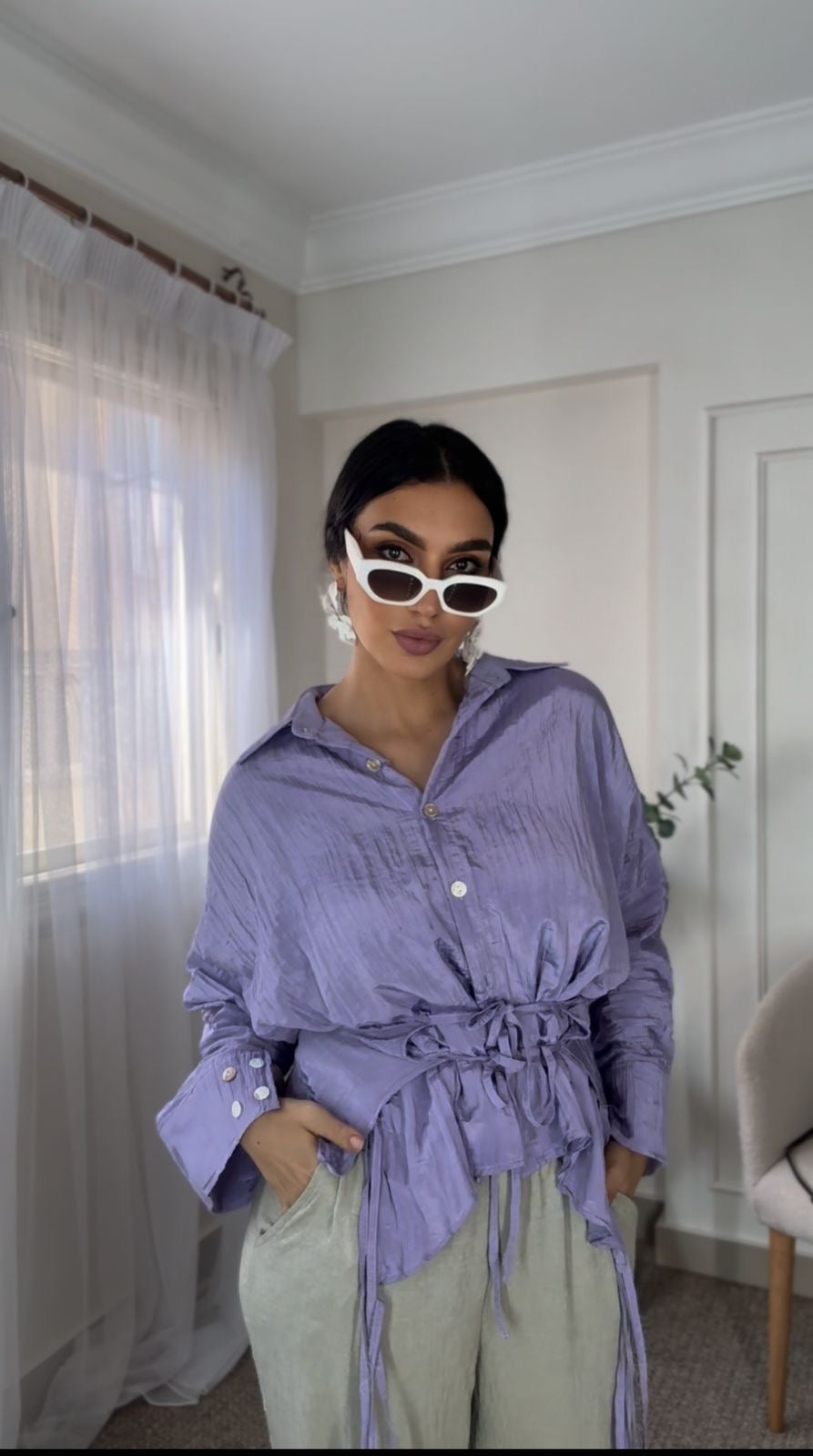Crushed shirt in purple